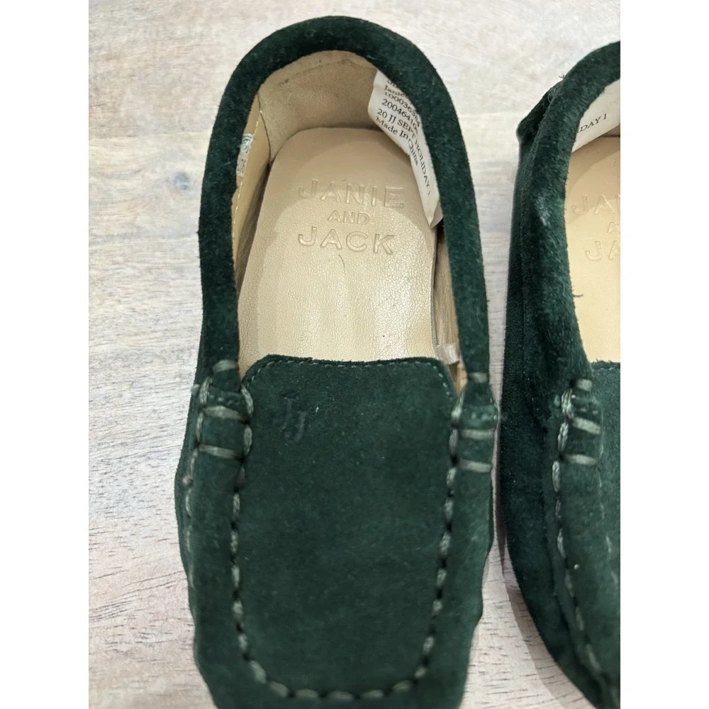 Janie and Jack Toddler Boy Christmas Holiday Dress Shoe Loafers Suade Sz 4 Green